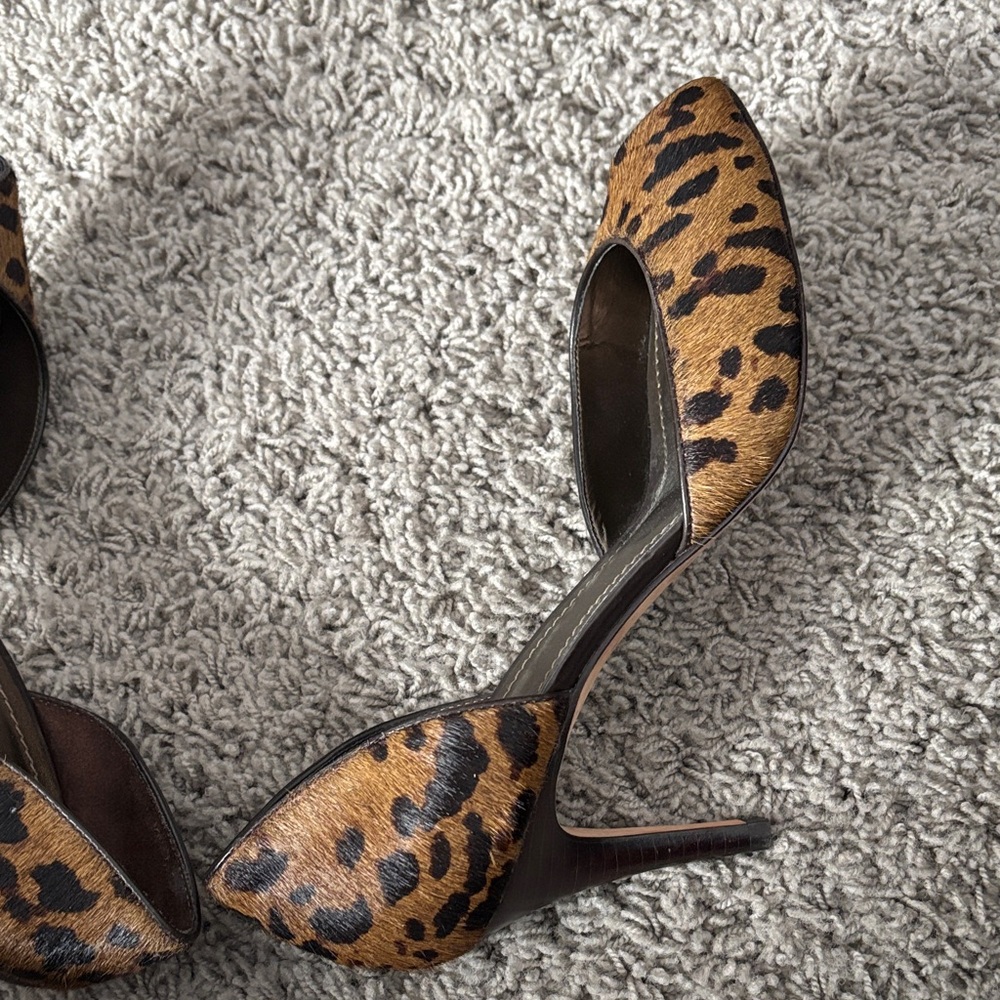 Ann Taylor Leopard Print Peep-Toe Heels - Picture 6 of 14